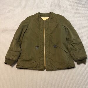 Vintage 1964 USAF Liner Jacket Men's Medium Green Wool Pile Coat Military 60s